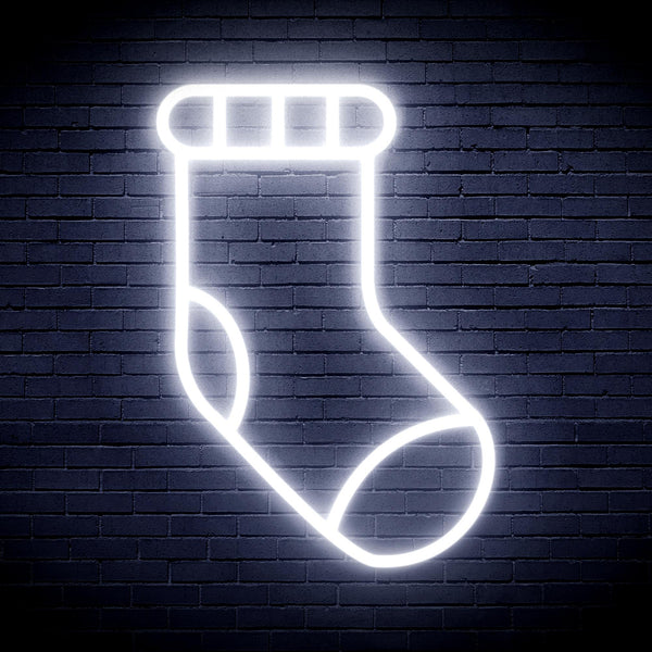 advpro-christmas-sock-ultra-bright-led-neon-sign-fnu0123 - White