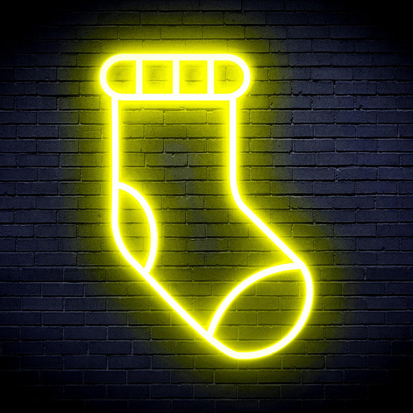 advpro-christmas-sock-ultra-bright-led-neon-sign-fnu0123 - Yellow