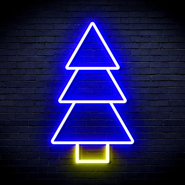 advpro-christmas-tree-ultra-bright-led-neon-sign-fnu0129 - Blue & Yellow