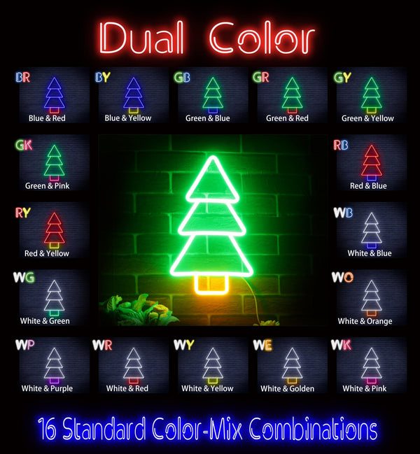 advpro-christmas-tree-ultra-bright-led-neon-sign-fnu0129 - Dual-Color