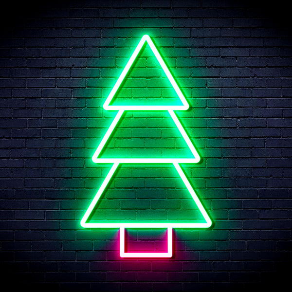 advpro-christmas-tree-ultra-bright-led-neon-sign-fnu0129 - Green & Pink
