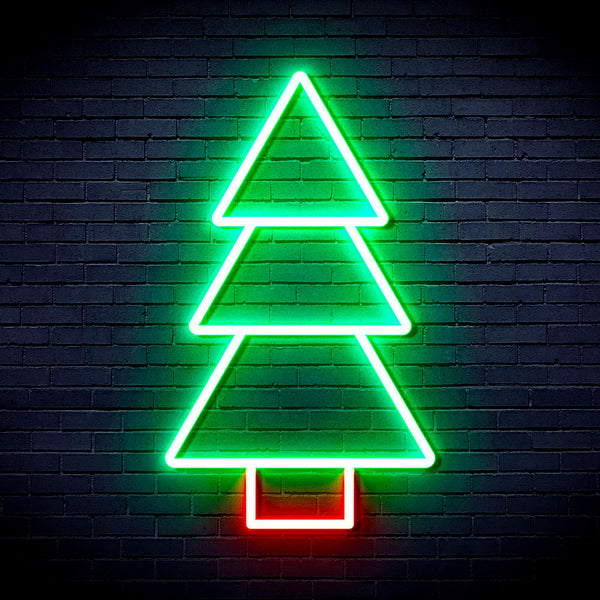 advpro-christmas-tree-ultra-bright-led-neon-sign-fnu0129 - Green & Red
