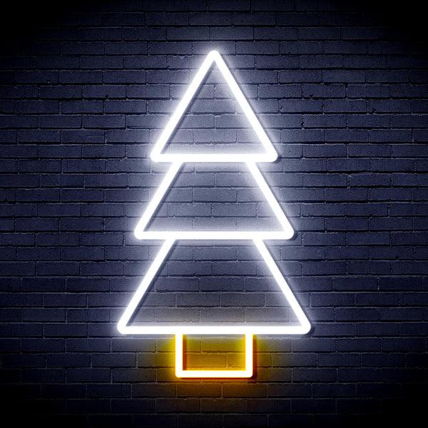 advpro-christmas-tree-ultra-bright-led-neon-sign-fnu0129 - White & Golden Yellow