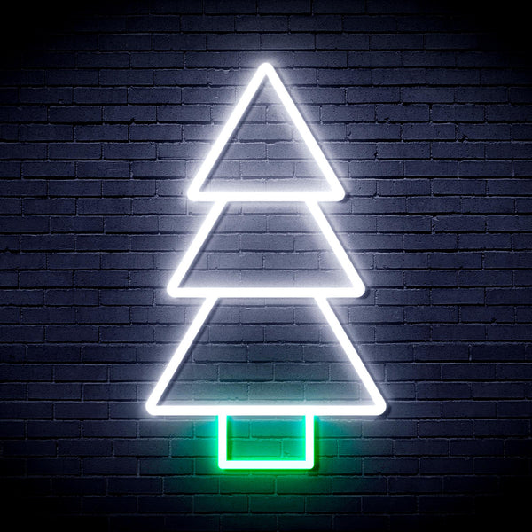 advpro-christmas-tree-ultra-bright-led-neon-sign-fnu0129 - White & Green