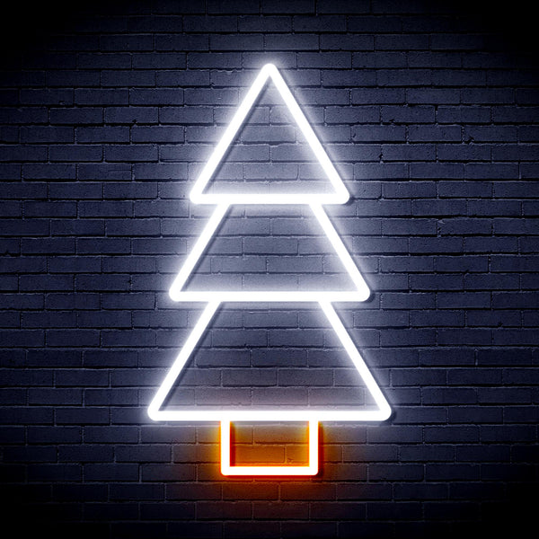 advpro-christmas-tree-ultra-bright-led-neon-sign-fnu0129 - White & Orange