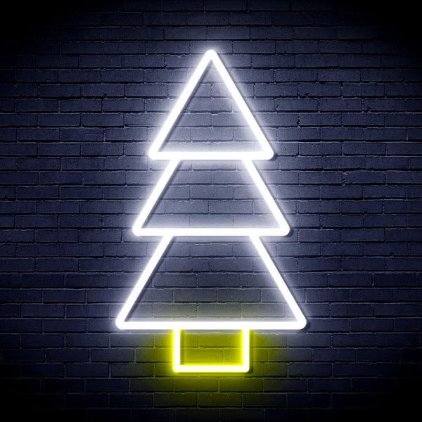 advpro-christmas-tree-ultra-bright-led-neon-sign-fnu0129 - White & Yellow