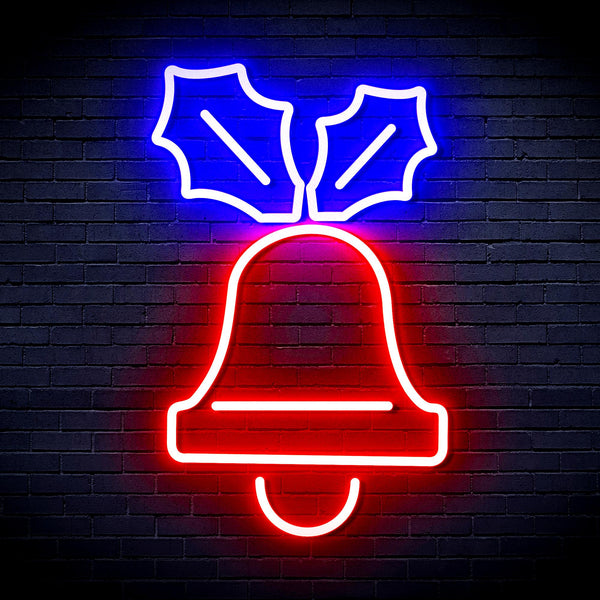 advpro-jingle-bell-ultra-bright-led-neon-sign-fnu0130 - Blue & Red