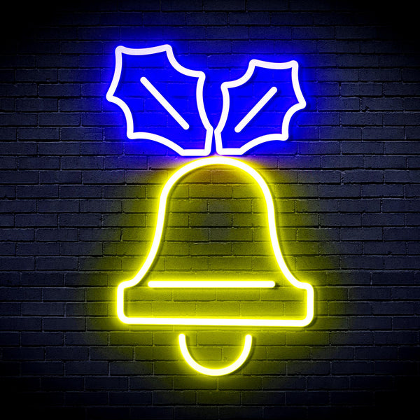 advpro-jingle-bell-ultra-bright-led-neon-sign-fnu0130 - Blue & Yellow
