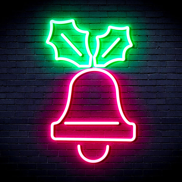 advpro-jingle-bell-ultra-bright-led-neon-sign-fnu0130 - Green & Pink