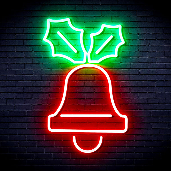 advpro-jingle-bell-ultra-bright-led-neon-sign-fnu0130 - Green & Red