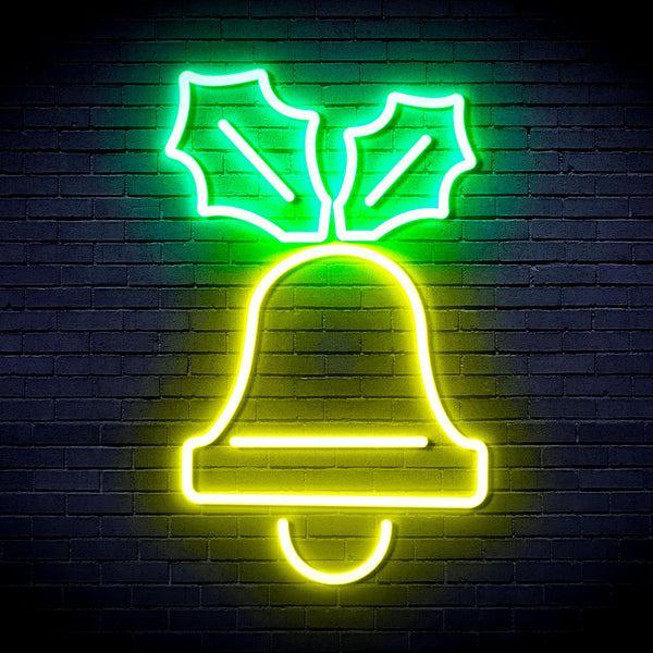 advpro-jingle-bell-ultra-bright-led-neon-sign-fnu0130 - Green & Yellow
