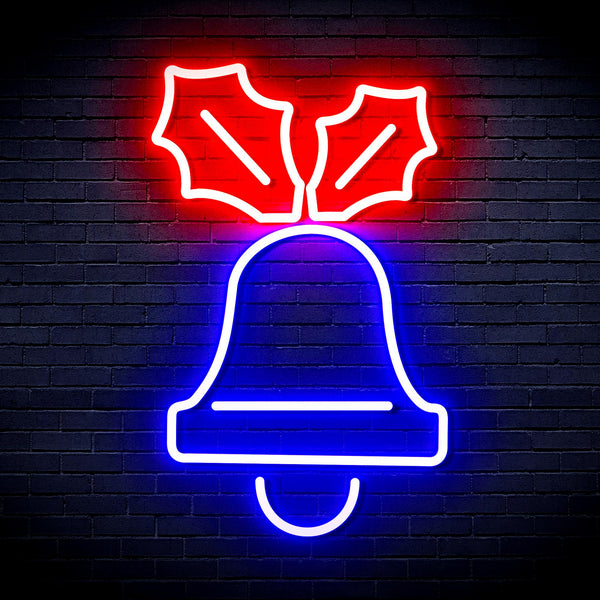 advpro-jingle-bell-ultra-bright-led-neon-sign-fnu0130 - Red & Blue