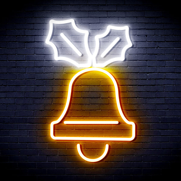 advpro-jingle-bell-ultra-bright-led-neon-sign-fnu0130 - White & Golden Yellow