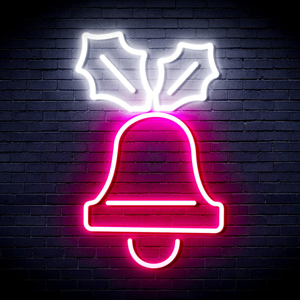 advpro-jingle-bell-ultra-bright-led-neon-sign-fnu0130 - White & Pink