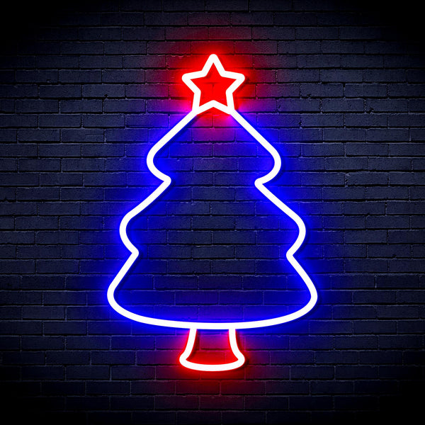 advpro-christmas-tree-ultra-bright-led-neon-sign-fnu0132 - Blue & Red