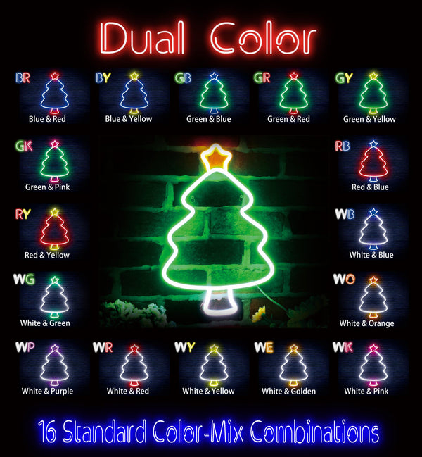 advpro-christmas-tree-ultra-bright-led-neon-sign-fnu0132 - Dual-Color
