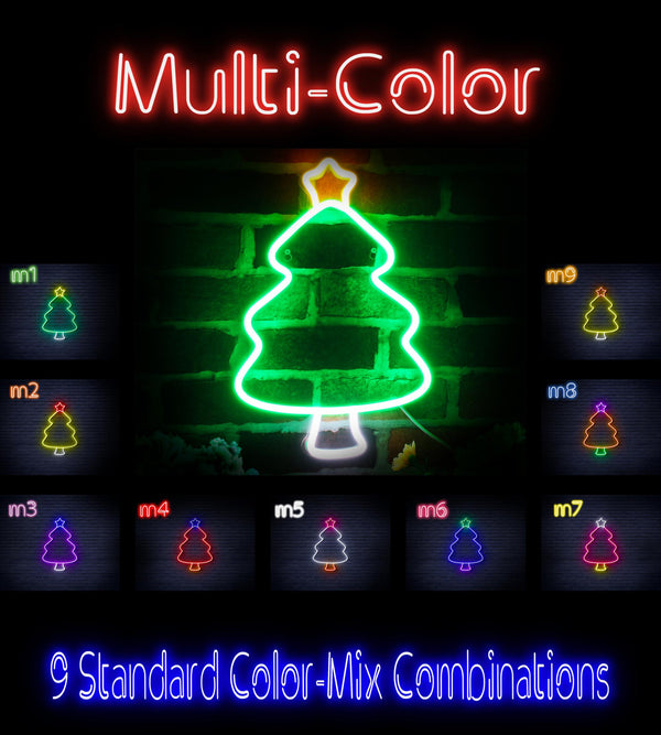 advpro-christmas-tree-ultra-bright-led-neon-sign-fnu0132 - Multi-Color