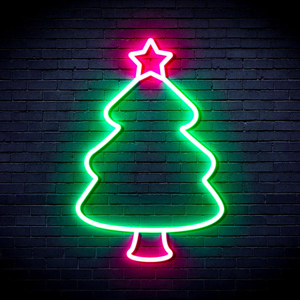 advpro-christmas-tree-ultra-bright-led-neon-sign-fnu0132 - Green & Pink