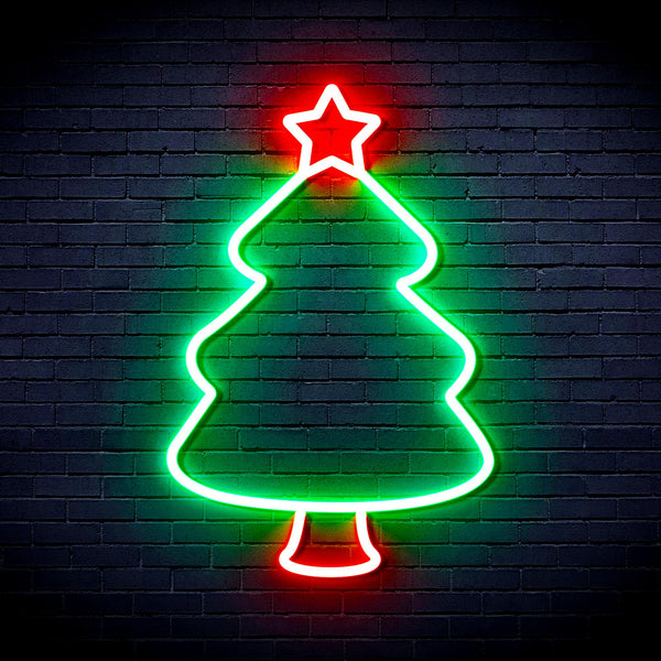 advpro-christmas-tree-ultra-bright-led-neon-sign-fnu0132 - Green & Red