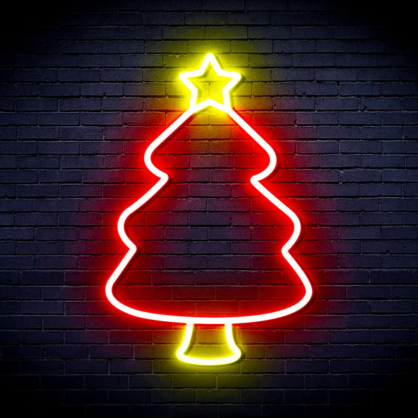 advpro-christmas-tree-ultra-bright-led-neon-sign-fnu0132 - Red & Yellow