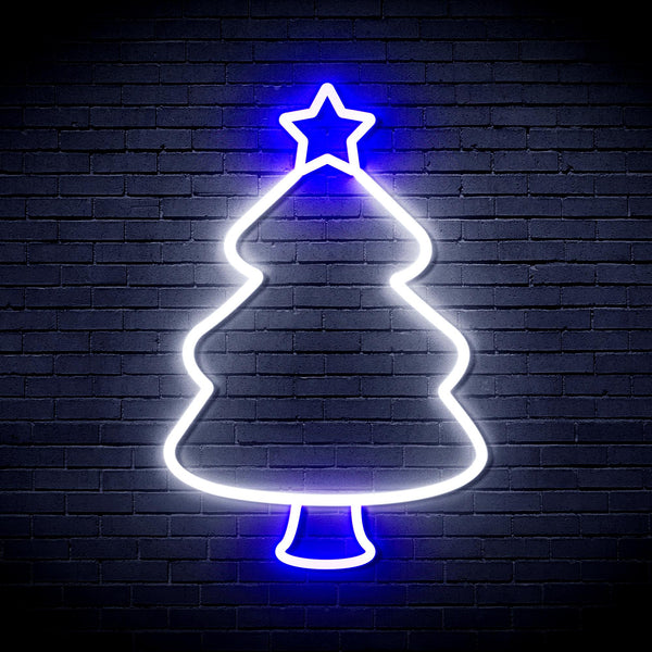 advpro-christmas-tree-ultra-bright-led-neon-sign-fnu0132 - White & Blue