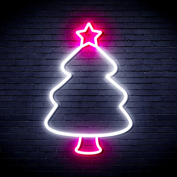 advpro-christmas-tree-ultra-bright-led-neon-sign-fnu0132 - White & Pink