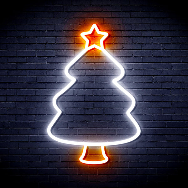 advpro-christmas-tree-ultra-bright-led-neon-sign-fnu0132 - White & Orange