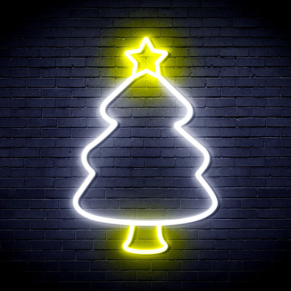 advpro-christmas-tree-ultra-bright-led-neon-sign-fnu0132 - White & Yellow
