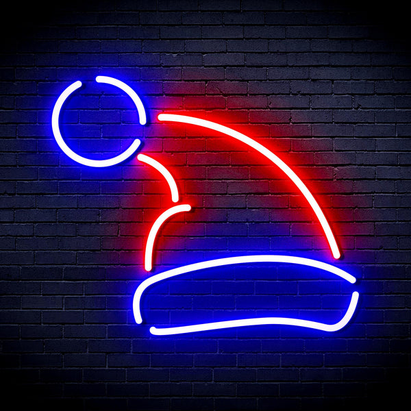 advpro-christmas-hat-ultra-bright-led-neon-sign-fnu0133 - Blue & Red