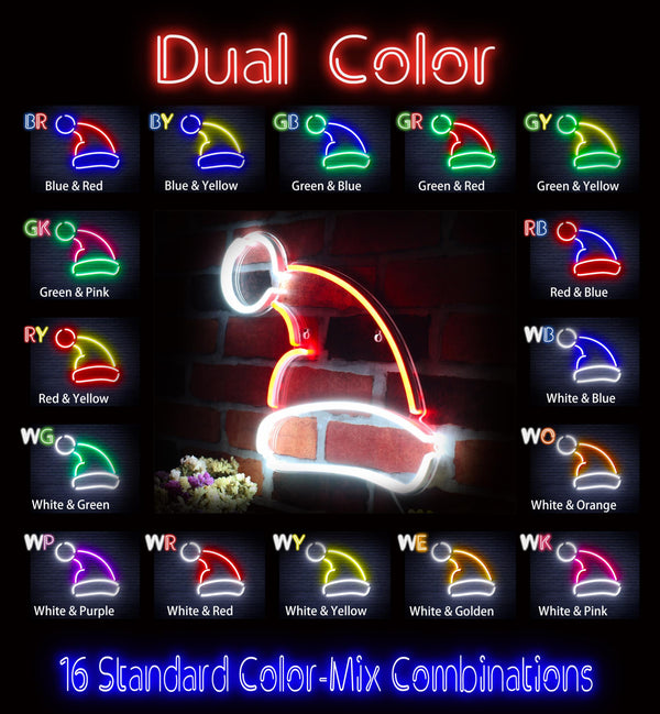 advpro-christmas-hat-ultra-bright-led-neon-sign-fnu0133 - Dual-Color