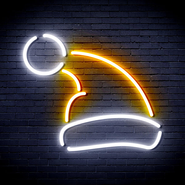 advpro-christmas-hat-ultra-bright-led-neon-sign-fnu0133 - White & Golden Yellow