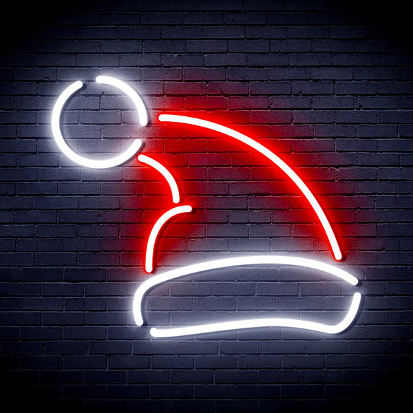 advpro-christmas-hat-ultra-bright-led-neon-sign-fnu0133 - White & Red