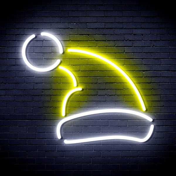 advpro-christmas-hat-ultra-bright-led-neon-sign-fnu0133 - White & Yellow