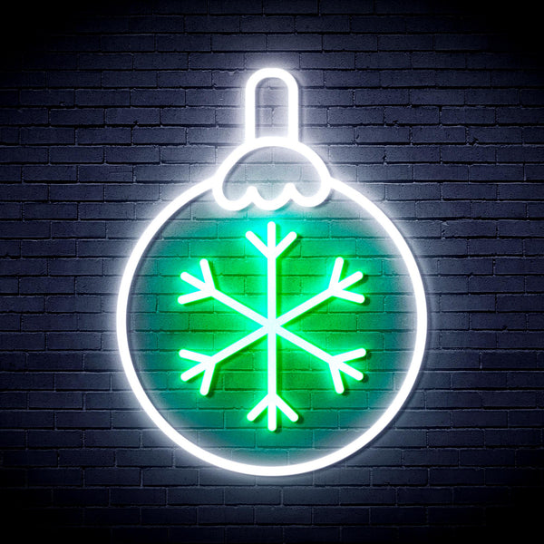 advpro-christmas-tree-ornament-ultra-bright-led-neon-sign-fnu0134 - White & Green