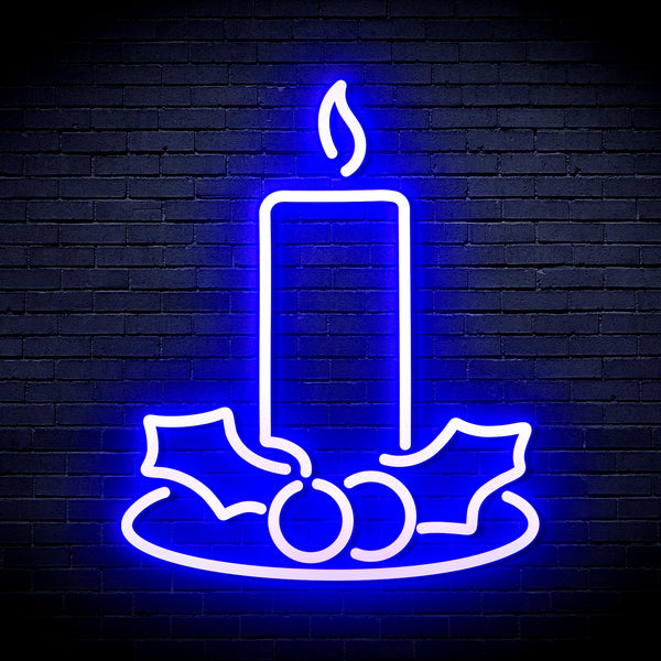 advpro-christmas-candle-ultra-bright-led-neon-sign-fnu0138 - Blue