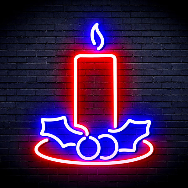 advpro-christmas-candle-ultra-bright-led-neon-sign-fnu0138 - Blue & Red