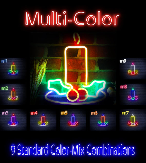 advpro-christmas-candle-ultra-bright-led-neon-sign-fnu0138 - Multi-Color