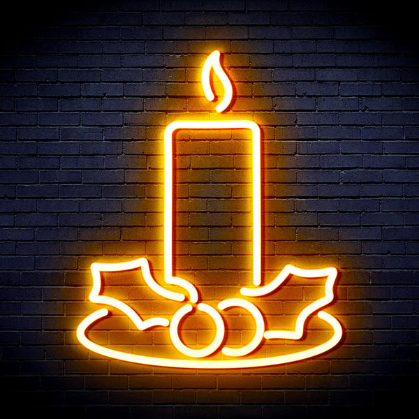 advpro-christmas-candle-ultra-bright-led-neon-sign-fnu0138 - Golden Yellow