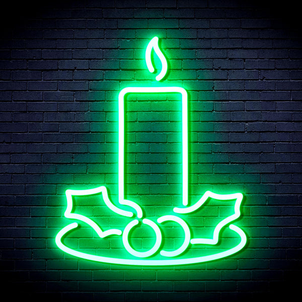 advpro-christmas-candle-ultra-bright-led-neon-sign-fnu0138 - Green