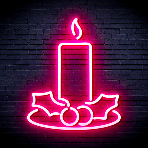 advpro-christmas-candle-ultra-bright-led-neon-sign-fnu0138 - Pink