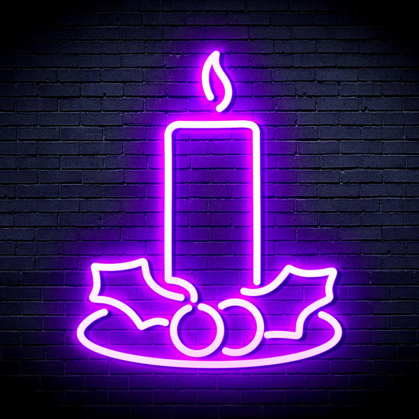 advpro-christmas-candle-ultra-bright-led-neon-sign-fnu0138 - Purple