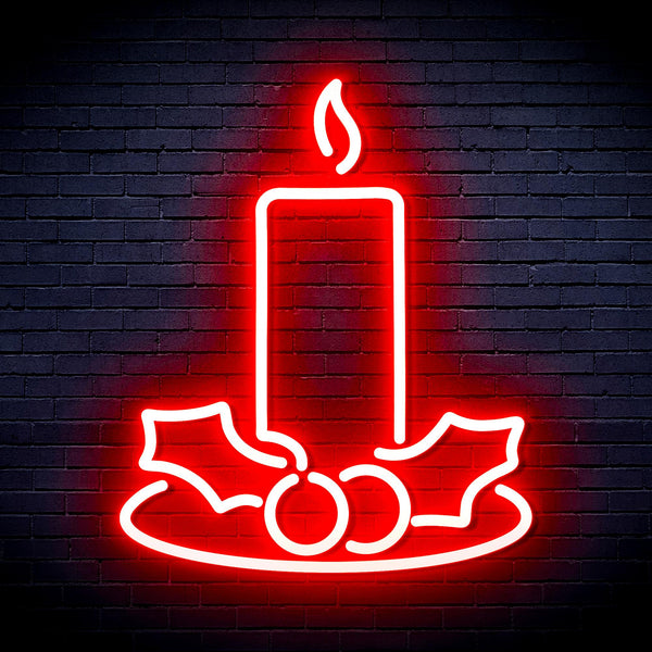 advpro-christmas-candle-ultra-bright-led-neon-sign-fnu0138 - Red