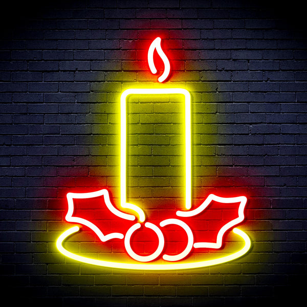 advpro-christmas-candle-ultra-bright-led-neon-sign-fnu0138 - Red & Yellow