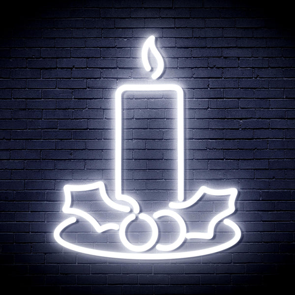 advpro-christmas-candle-ultra-bright-led-neon-sign-fnu0138 - White