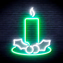 advpro-christmas-candle-ultra-bright-led-neon-sign-fnu0138 - White & Green