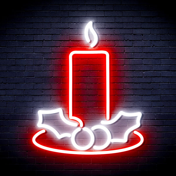 advpro-christmas-candle-ultra-bright-led-neon-sign-fnu0138 - White & Red