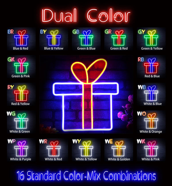 advpro-christmas-present-ultra-bright-led-neon-sign-fnu0143 - Dual-Color