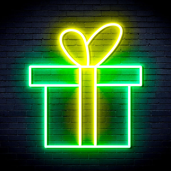 advpro-christmas-present-ultra-bright-led-neon-sign-fnu0143 - Green & Yellow