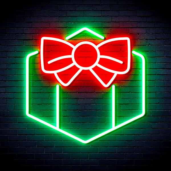 advpro-christmas-present-ultra-bright-led-neon-sign-fnu0144 - Green & Red