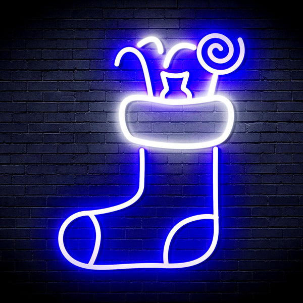 advpro-christmas-hat-with-cndies-ultra-bright-led-neon-sign-fnu0145 - White & Blue